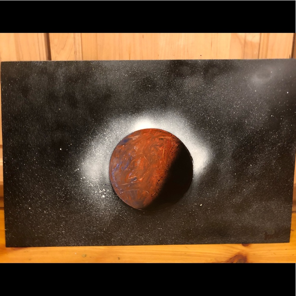 Cool and creative planet spray paint painting